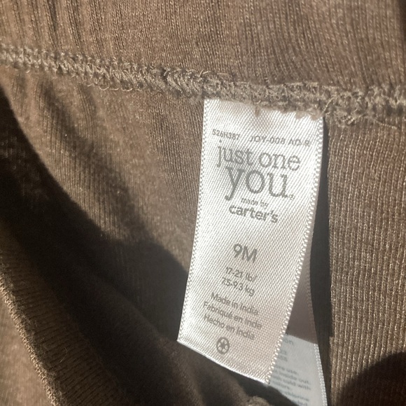 Just For You Baby 9 Months Teddy-Bear-Footed Brown Pajama Bottoms - Cotton/Poly - Picture 4 of 8